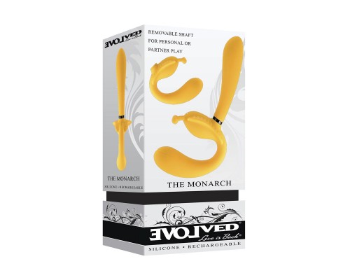 Секс игрушка The Monarch - желтый безремневой страпон с вибрацией