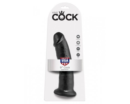 Покорите свои фантазии с фаллоимитатором King Cock 9 Cock Black на присоске