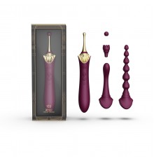 Клиторальный вибростимулятор с насадками и функцией нагрева BESS 2, фиолетовый