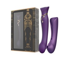 Вибростимулятор с пульсацией, вакуумной стимуляцией и функцией нагрева QUEEN, фиолетовый