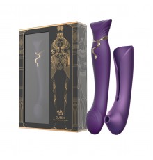 Вибростимулятор с пульсацией, вакуумной стимуляцией и функцией нагрева QUEEN, фиолетовый
