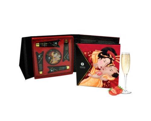 Набор Geisha's Secret Клубника и шампанское 5 предметов: наслаждение и роскошь для ваших интимных моментов