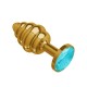 Анальная втулка Gold Spiral с голубым кристаллом - маленькая!