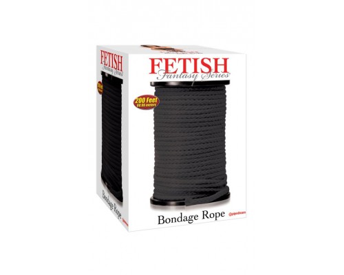 Веревка для фиксации в катушке Fetish Fantasy Series Bondage Rope 200 Feet - Black