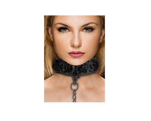 Широкий ошейник с поводком Luxury Collar with Leash