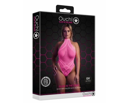 Боди with Halter Neck - Neon Pink - XL/XXXXL