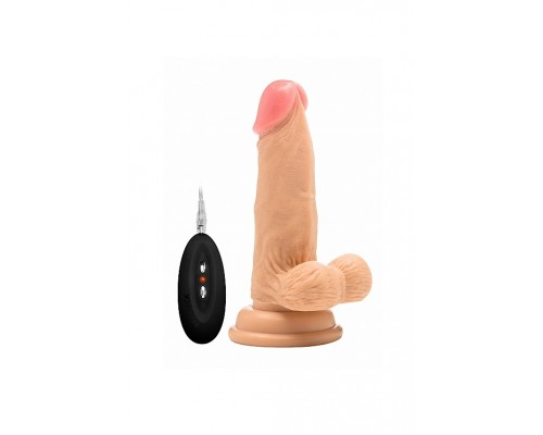 Фаллоимитатор с вибрацией и пультом управления Vibrating Realistic Cock With Scrotum - 6 Inch