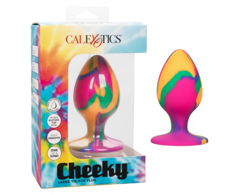 Яркая анальная пробка L из силикона CHEEKY LARGE TIE-DYE PLUG