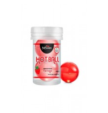 Лубрикант AROMATIC HOT BALL на масляной основе в виде двух шариков с ароматом клубники.