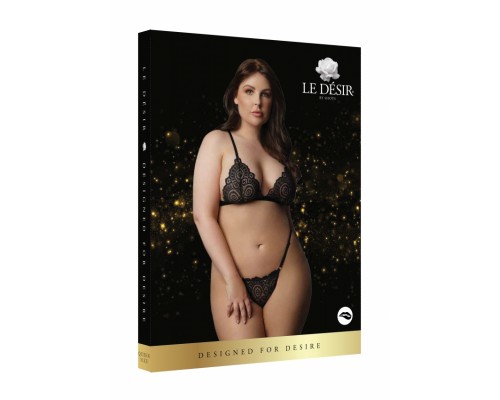 Комплект эротического белья Magic Lace Velvet Lingerie Set Plus size (черный)