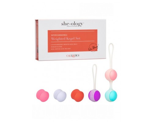 Набор вагинальных шариков Кегеля со сменным грузом  She-Ology