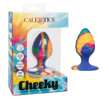 Текстурированная анальная пробка M из силикона CHEEKY MED SWIRL TIE-DYE PLUG