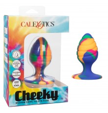 Текстурированная анальная пробка M из силикона CHEEKY MED SWIRL TIE-DYE PLUG