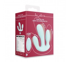 Вибратор «Три в одном» из жидкого силикона — Breezy Blue