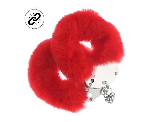 Наручники для эротических игр Heavy-duty Fluffy Handcuffs - Red