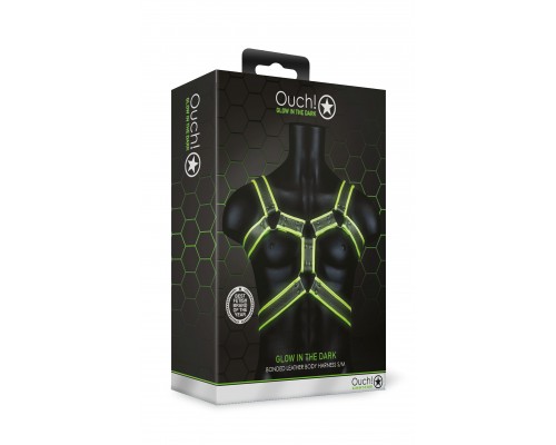 Портупея Body Harness - Glow in the Dark (S/M)