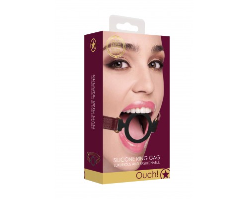 Кляп с креплением Ouch Ouch! - Silicone Ring Gag - Burgundy