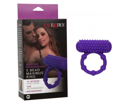 Эрекционное виброкольцо Silicone Rechargeable 5 Bead Maximus Ring