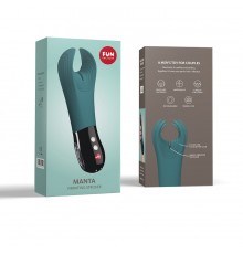 Мужской вибромассажёр FF MANTA  для пар и соло, бирюзовый/черный 5300859
