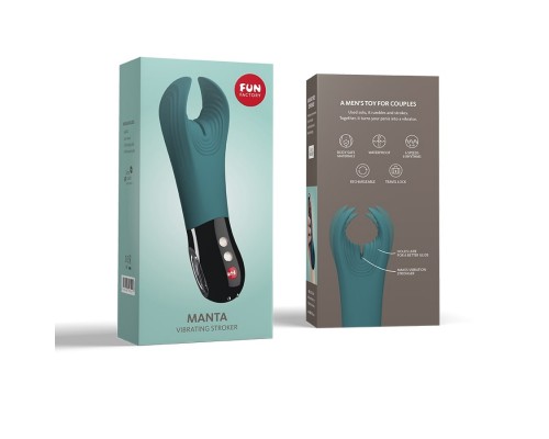 Мужской вибромассажёр FF MANTA  для пар и соло, бирюзовый/черный 5300859