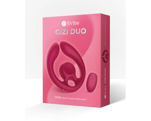Парный вибромассажер SVibe Snail GIZI Duo, бордовый
