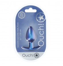 Анальная пробка из силикона M - Metallic Bl