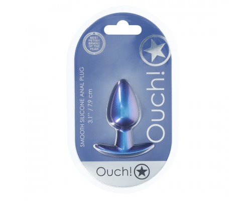 Анальная пробка из силикона M - Metallic Bl