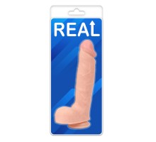 Реалистичный фаллоимитатор REAL с мошонкой на присоске, PVC, 24x5 см.