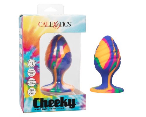 Текстурированная анальная пробка L из силикона CHEEKY LRG SWIRL TIE-DYE PLUG