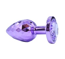 Фиолетовая алюминивая текстурная анальная пробка Medium