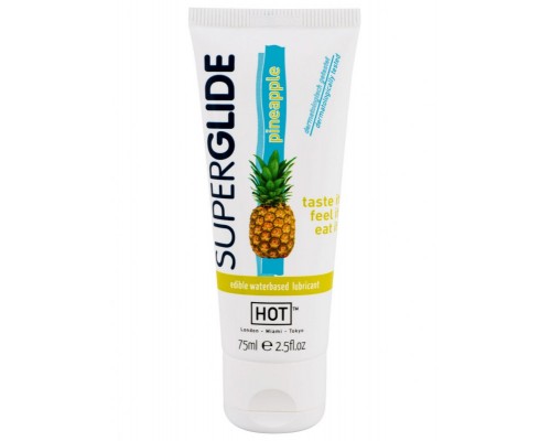 Съедобный любрикант Super Glide Pineapple на водной основе, 75 мл