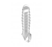 Увеличивающая насадка закрытого типа с кольцом для фиксации на мошонке No.32 Stretchy Penis Extensio