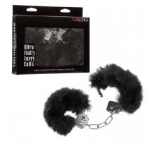 Металлические наручники с искусственным мехом ULTRA FLUFFY FURRY CUFFS-BLACK