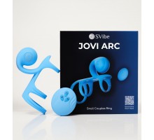 Многофункциональное эрекционное кольцо SVibe JOVI ARC, голубой