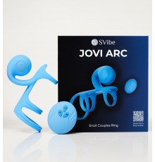 Многофункциональное эрекционное кольцо SVibe JOVI ARC, голубой