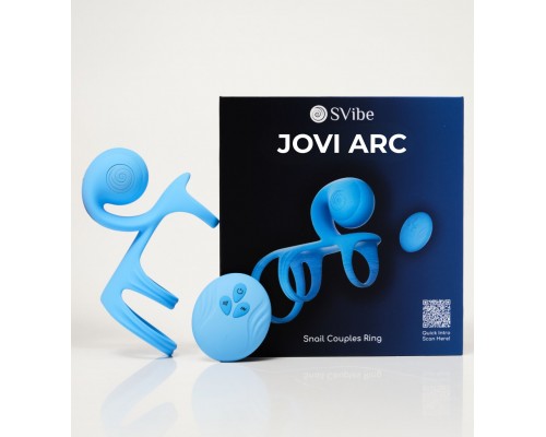 Многофункциональное эрекционное кольцо SVibe JOVI ARC, голубой