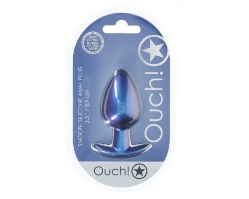 Анальная пробка из силикона L - Metallic Blu